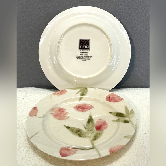 222 Fifth Other - 222 FIFTH Paper Rose Fine China Salad plates (2)